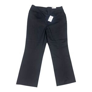 Croft & Barrow Effortless Stretch Pant 14P Short Black Bootcut Mid Rise